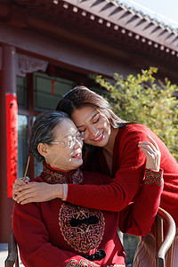 幸福母女图片