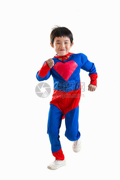小男孩扮超人图片