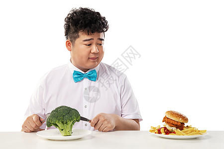 小胖子吃汉堡包图片