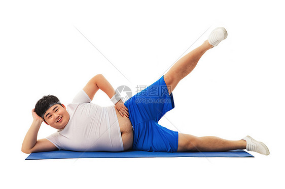 小胖练瑜伽图片