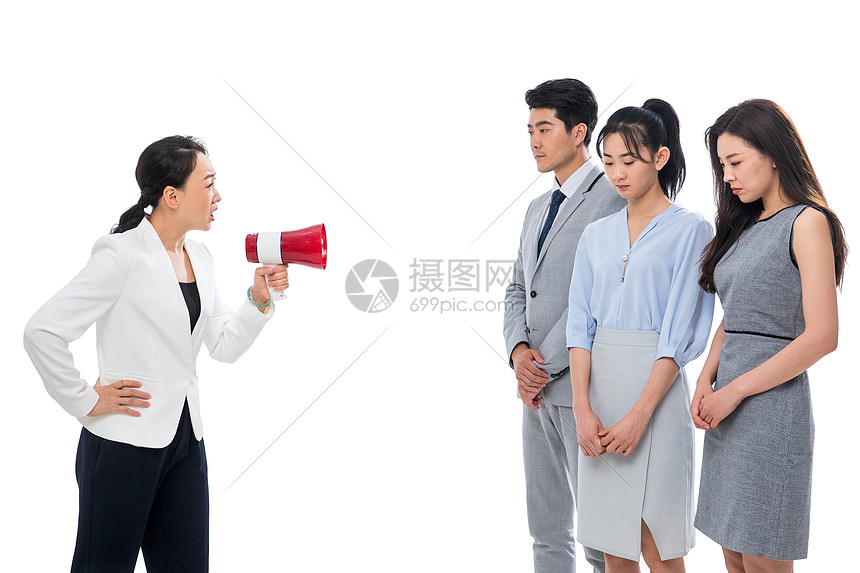 商务女领导冲下属训话高清图片下载-正版图片507678082-摄图网