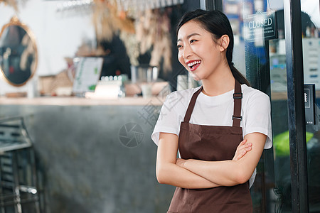 咖啡店的女服务员图片