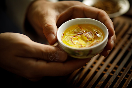 虫草茶藏红花虫草牛蒡茶背景