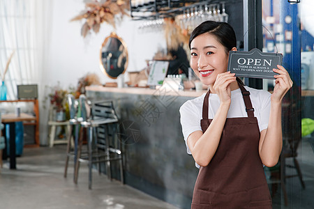 咖啡店的女服务员图片