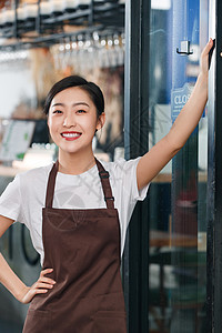 咖啡店的女服务员图片