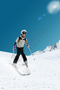 冬奥会滑雪的青年女人背景