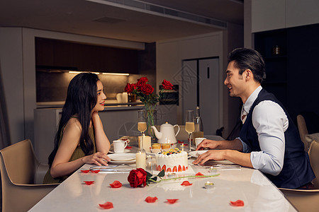 情人节情侣浪漫餐厅聊天图片
