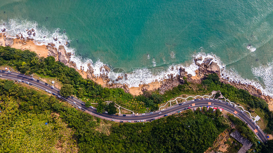 万宁滨海公路航拍图片