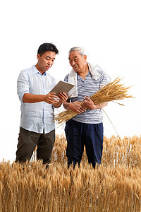 科研人员和农民交流技术图片