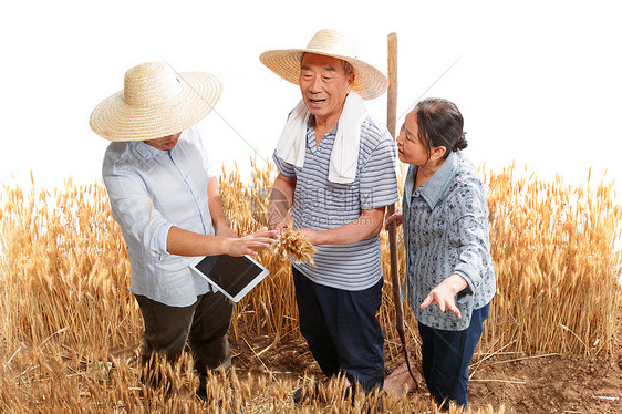 科研人员和农民交流技术图片