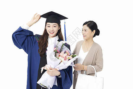 母亲庆祝女儿硕士毕业图片