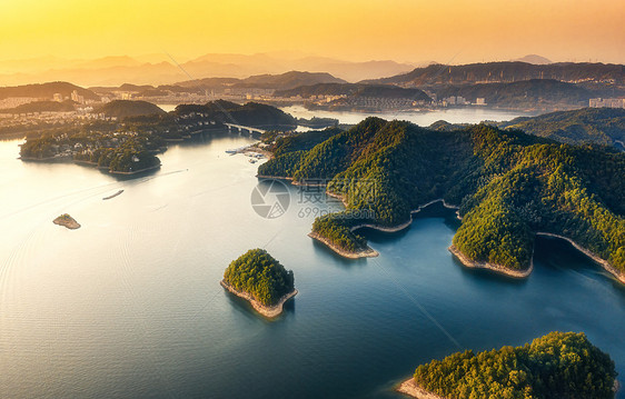  航拍杭州千岛湖景区图片