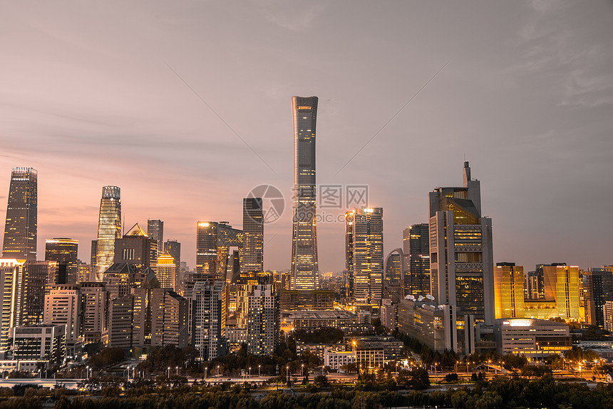 北京国贸中央商务区cbd城市夜景图片