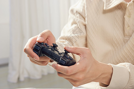 电子游戏比赛使用游戏手柄特写背景