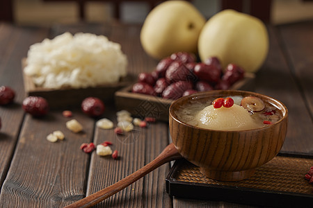中式传统汤品小吊梨汤背景图片