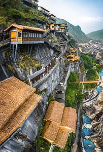 江西建筑江西上饶望仙谷风光背景