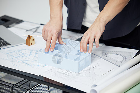 建筑施工图矢量制作建筑模型设计特写背景