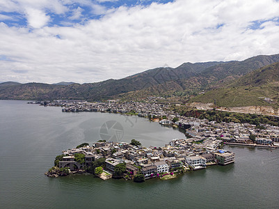 大理洱海飞鸟大理洱海双廊湖心半岛酒店背景