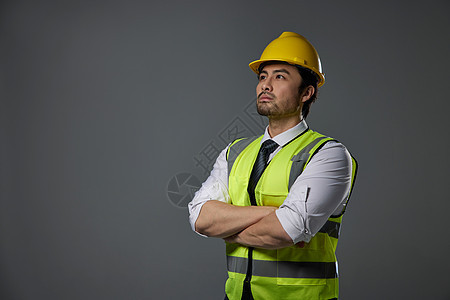 穿着安全服的建筑工人形象图片