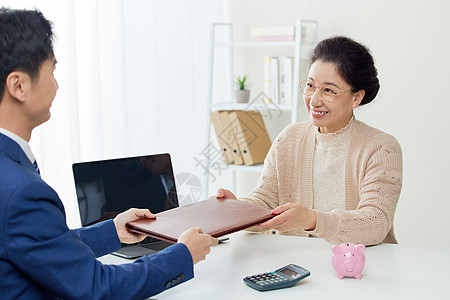 老年投资理财咨询金融顾问背景图片