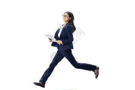 跳跃漂浮的商务女白领工作形象图片