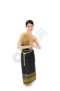 少数民族傣族女性形象背景图片