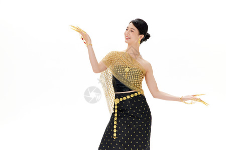 民族舞蹈女性动作傣族背景图片