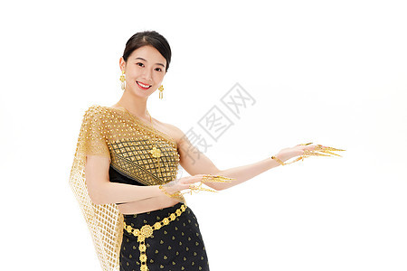 傣族女性做欢迎手势图片