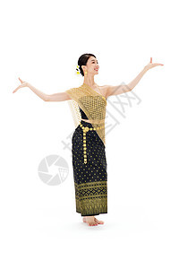 传统少数民族舞蹈动作背景图片