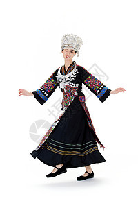 欢快跳舞的苗族女性图片
