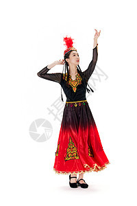 穿着维族服饰跳舞的女孩形象图片