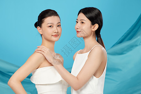 双人护肤女性形象图片