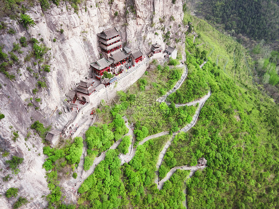 5A风景区娲皇宫航拍图片