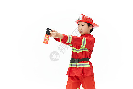 小小消防员手拿消防器图片