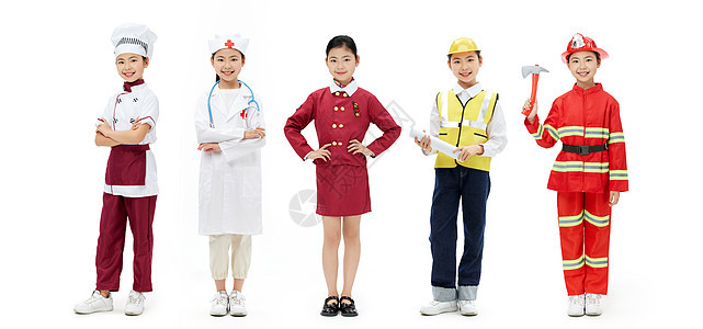 五一劳动节创意儿童职业形象背景图片