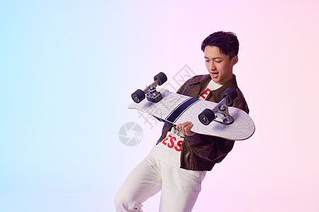 复古滑板青年耍酷图片
