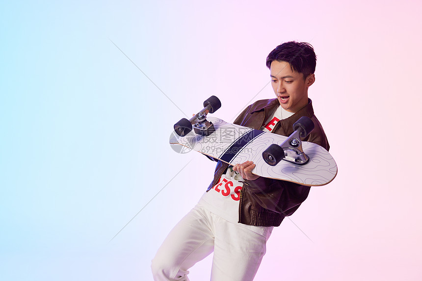 复古滑板青年耍酷图片