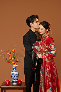 中式婚庆复古传统中式结婚照背景