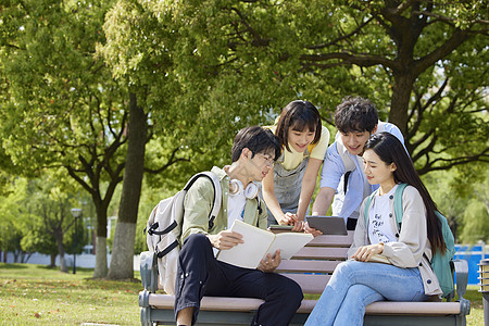 年轻大学生校园交流学习图片