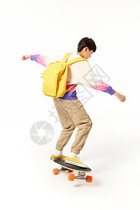 活力的滑板男孩图片