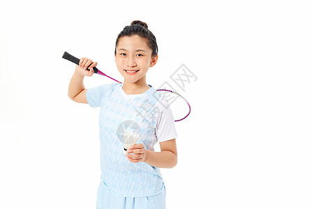 羽毛球培训打羽毛球的女孩形象背景