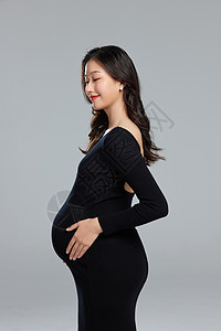 时尚孕妈侧身造型高清图片