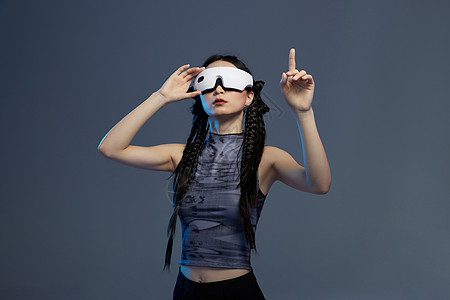 美女科技VR虚拟点击背景图片