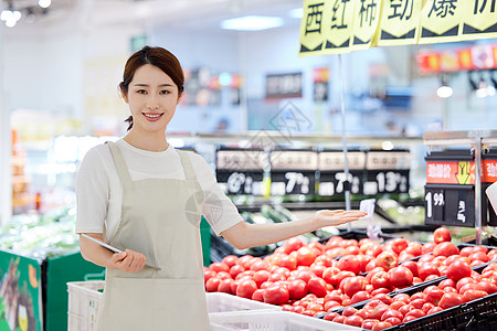 商品介绍蔬菜区女导购员介绍产品背景