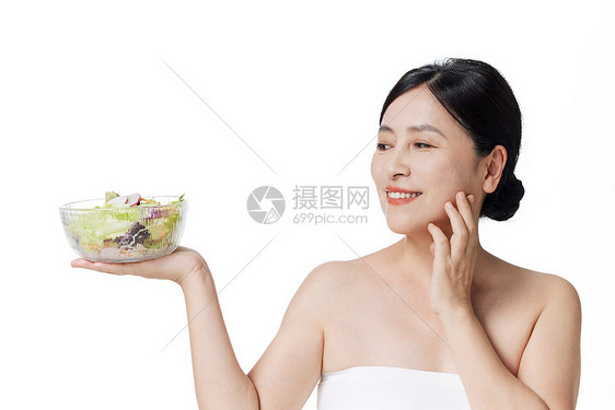 中年女性的健康饮食图片