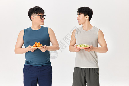 肥胖男性与健身男性生活方式对比图片