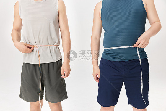 肥胖男性与普通男性腰围对比图片
