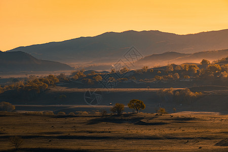 草原日出乌兰布统坝上草原风光背景