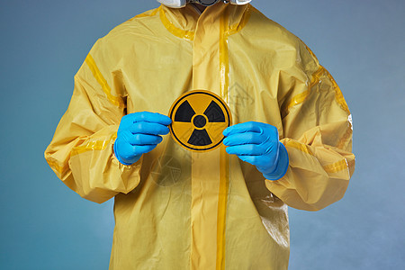 核污染现场的工作人员背景图片