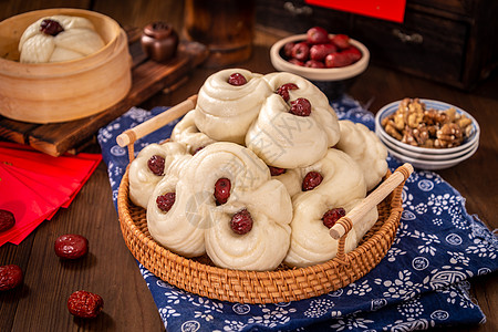 中国新年特色面食花饽饽背景